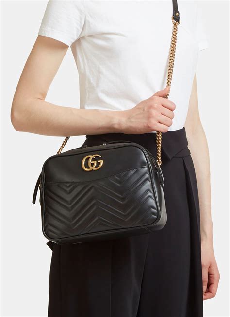 gucci gg marmont matelassé leather shoulder bag|gucci marmont camera bag insert.